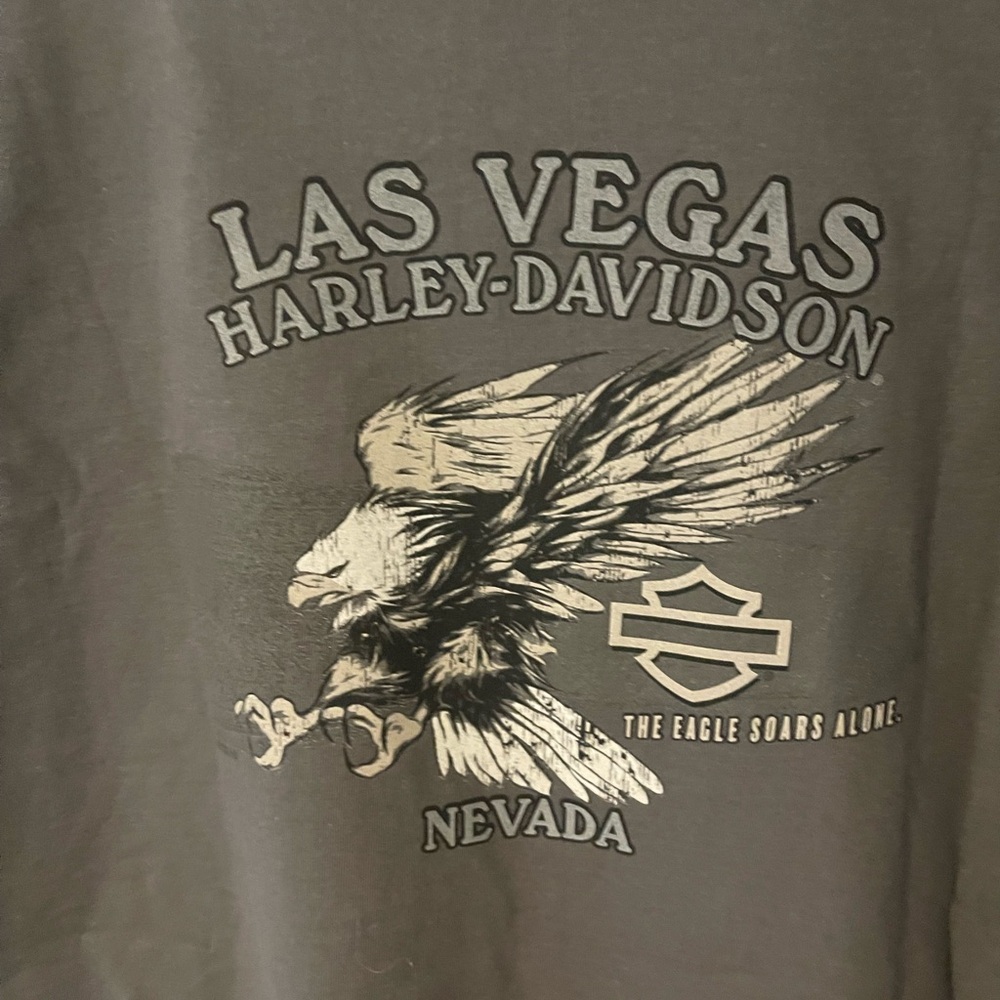 Harley-Davidson Gray Short Sleeve Tee with Las Vegas Eagle Design